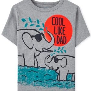 The Children's Place Gray and Red Cool Elephant Tee